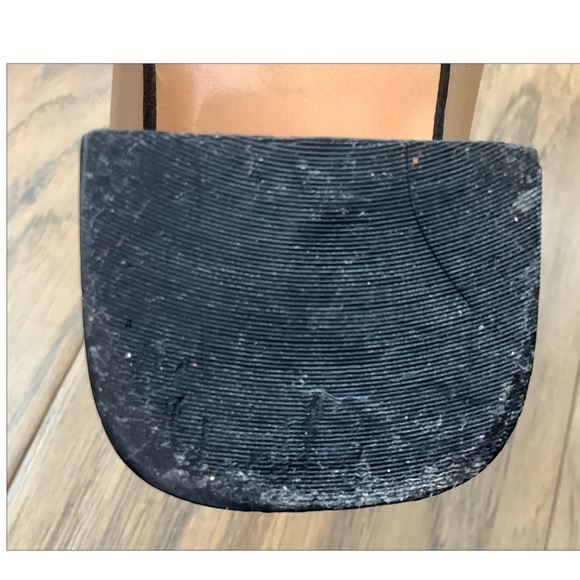 Vintage Salvatore Ferragamo Boutique Black Tan Leather Heels 8.5N Made in Italy - Picture 13 of 15